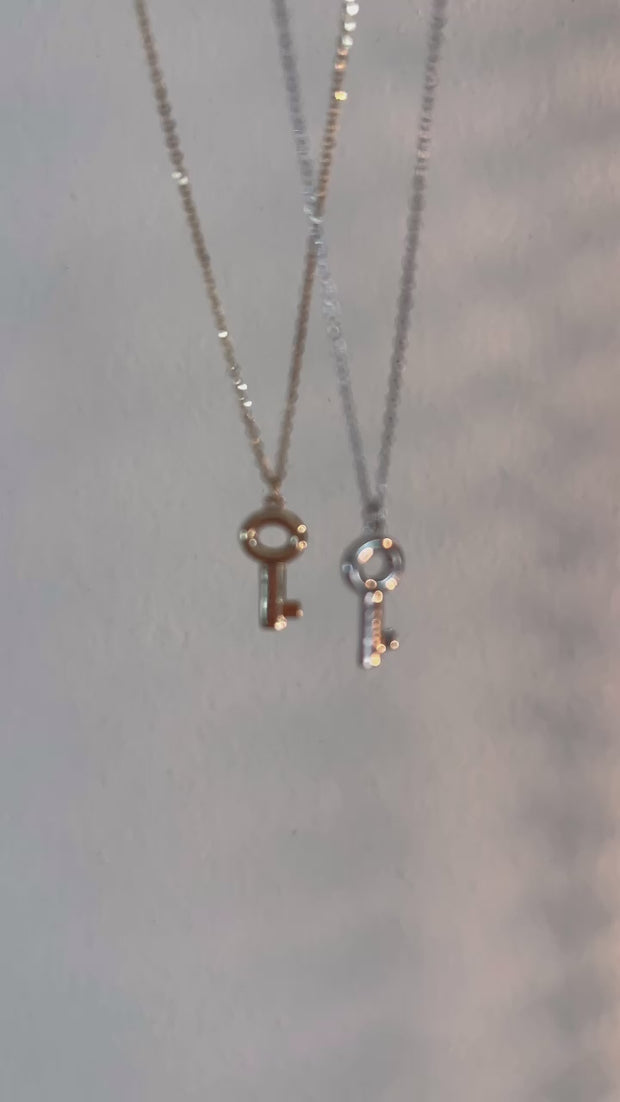 14k Gold Mini Key Necklace