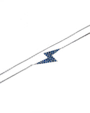 Blue Sapphire Lightning Bolt Necklace