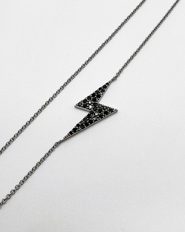 Black Diamond Lightning Bolt Necklace