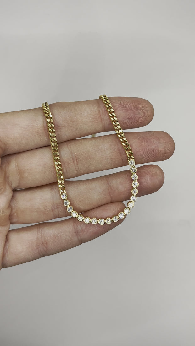 Mini Bezel Diamond Necklace