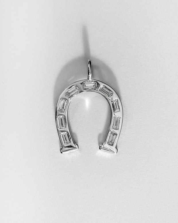 Silver Lucky You Horseshoe Pendant